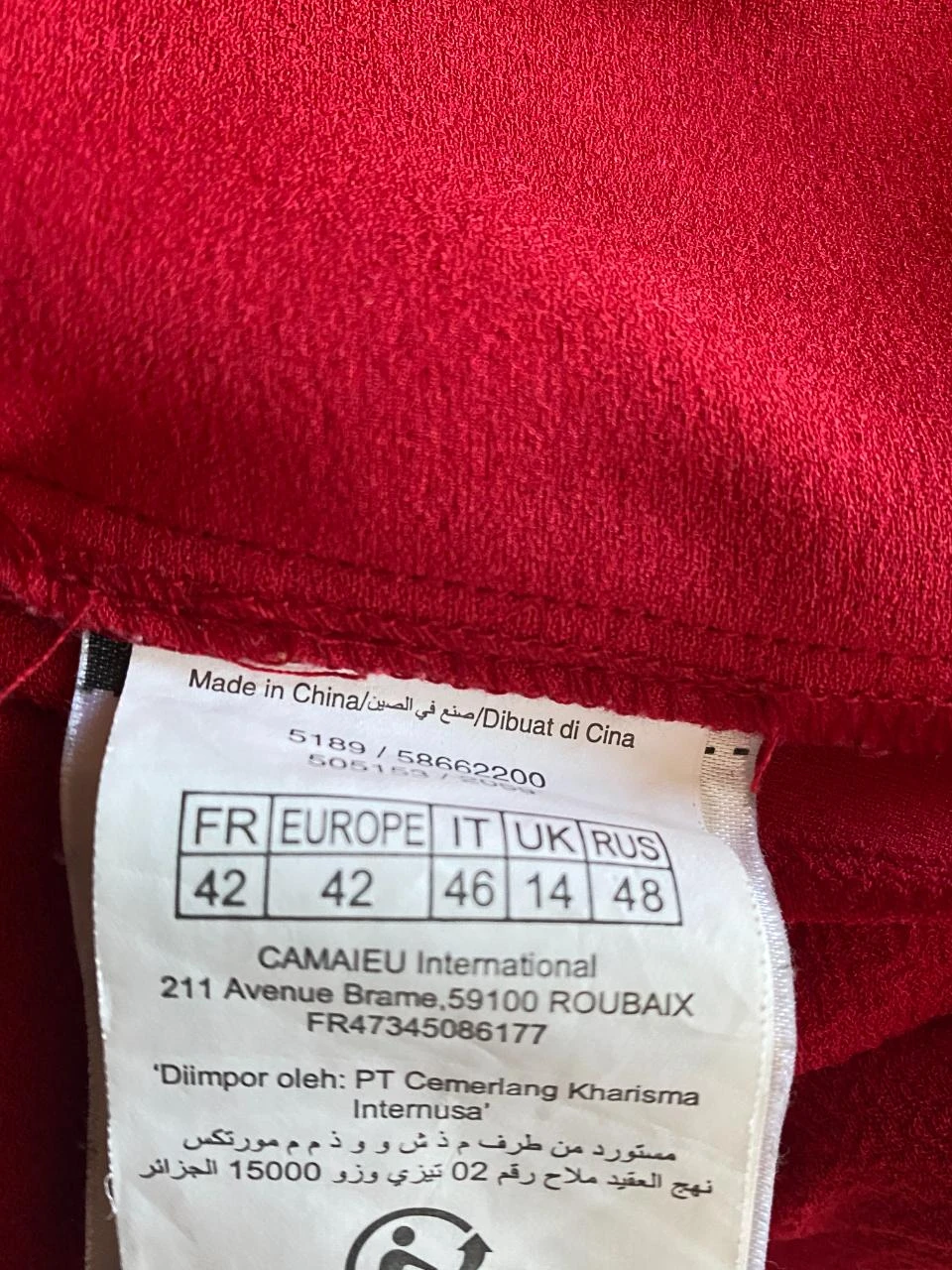 Rode rechte jurk Camaieu maat 42 – Uitlopende mouwen – Elegant & tijdloos – photo 9
